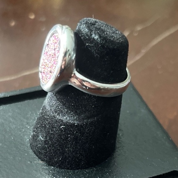 Lia Sophia Oval Ring Ablaze Purple Resin Druzy Sz 7 - Picture 2 of 6